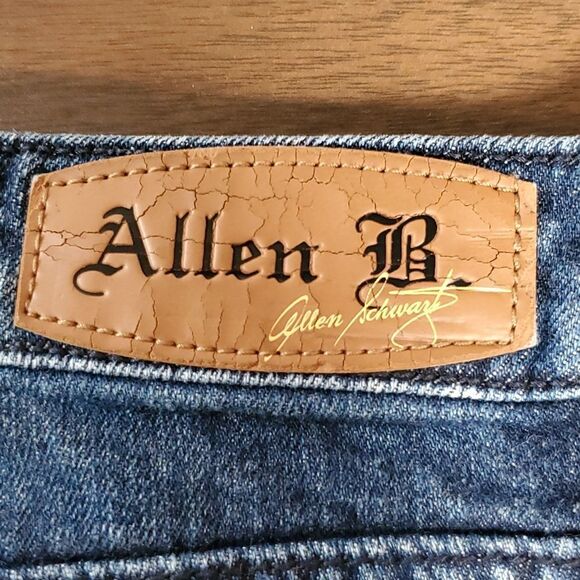 Allen B by Allen Schwartz Bleach Dye Crystal Embellishments Destroyed Jeans Sz 8 - Picture 10 of 12